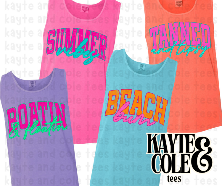 Neon Simple Summer Tanks