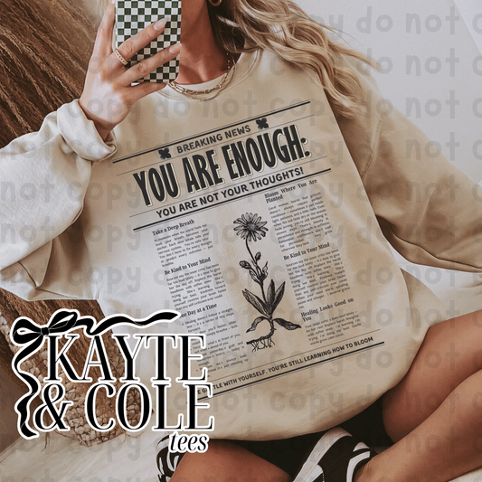 YOU ARE ENOUGH {sand sweatshirt}