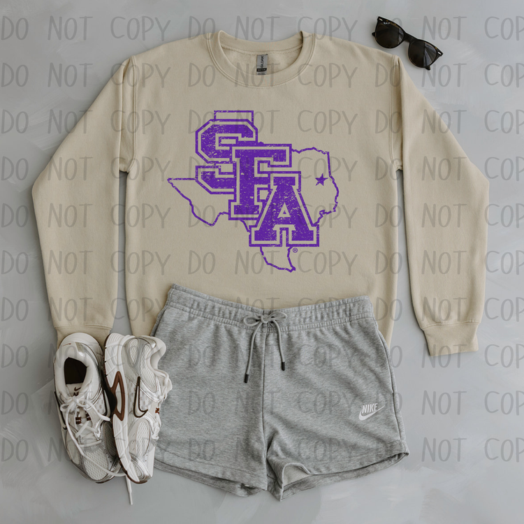 Simple Distressed Mascot Sand Sweatshirt