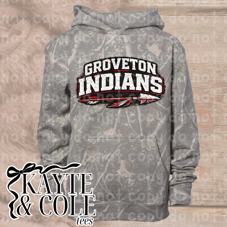 School Spirit Acid Washed Camo Hoodie