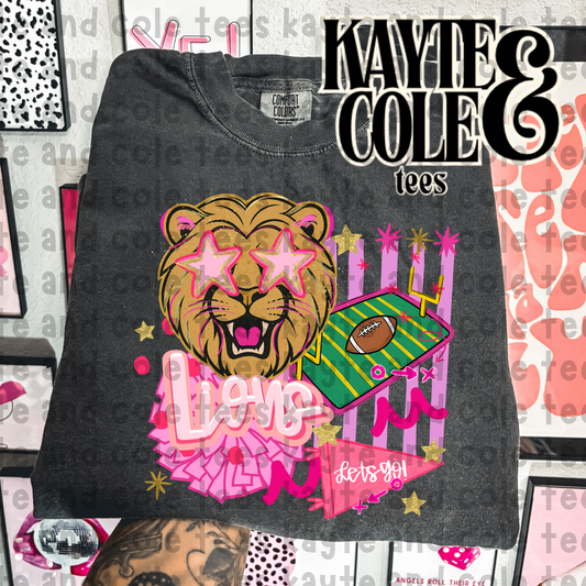 Lions Preppy Pink Mascot Tee