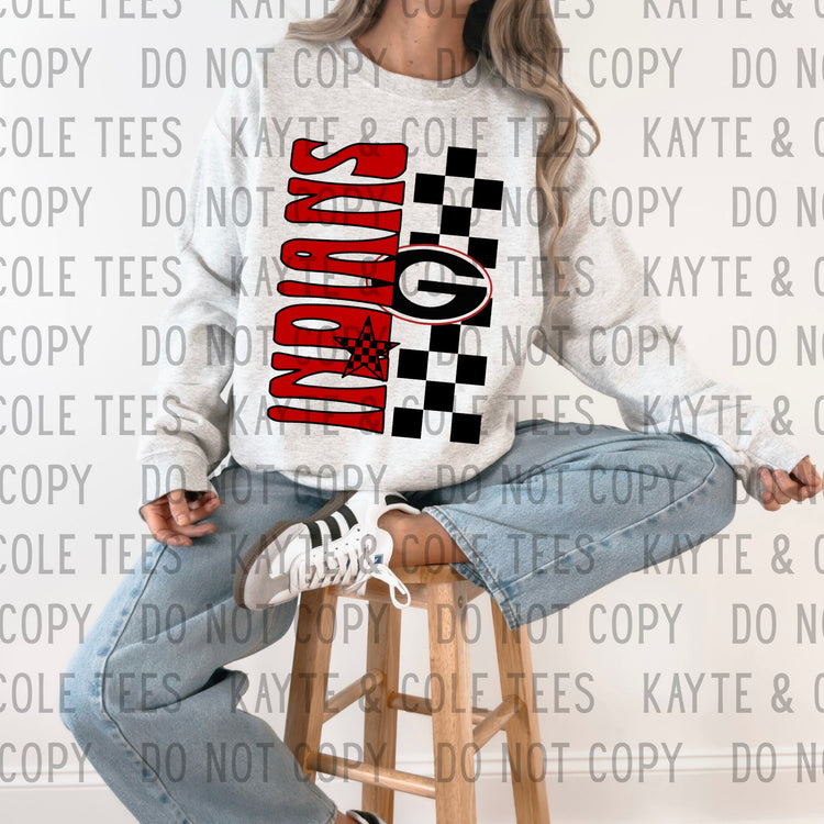 School Spirit Checkered Star