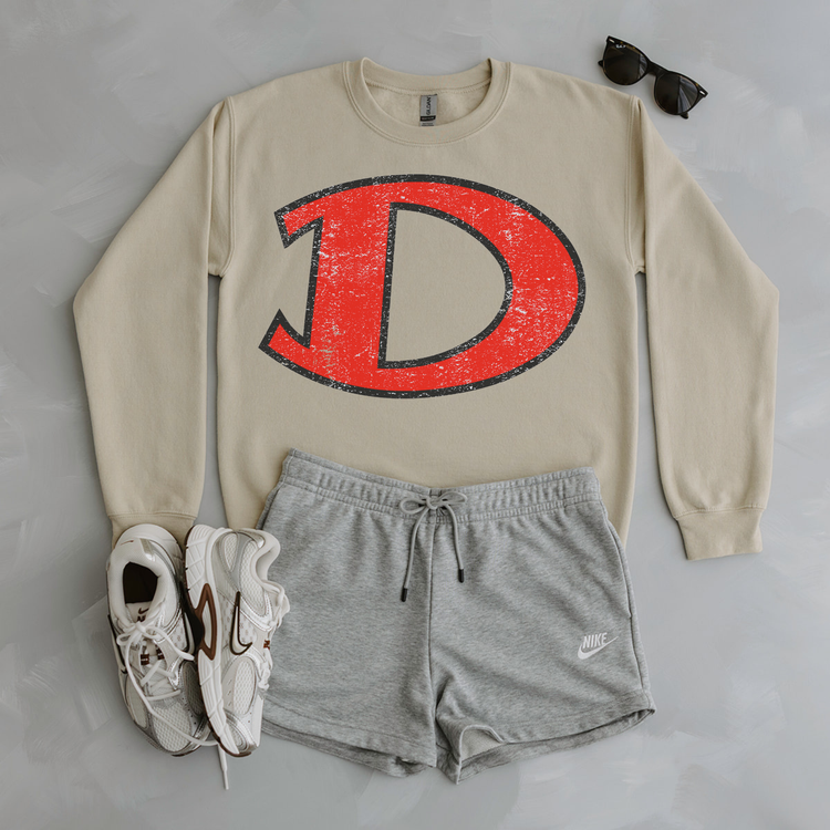 Simple Distressed Mascot Sand Sweatshirt