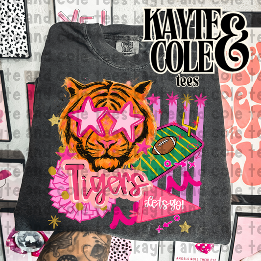 Tigers Preppy Pink Mascot Tee