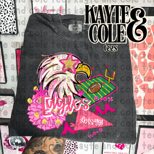 Eagles Preppy Pink Mascot Tee
