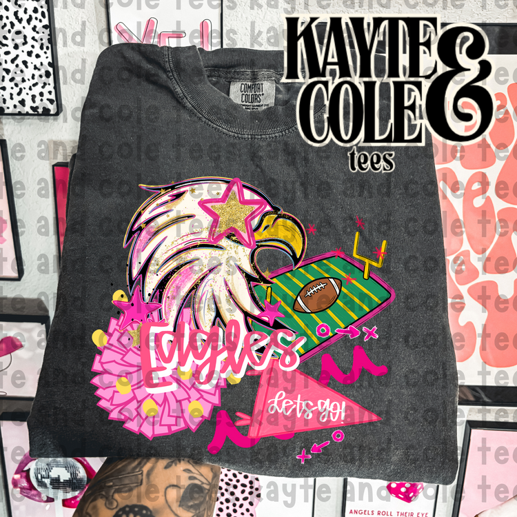Eagles Preppy Pink Mascot Tee
