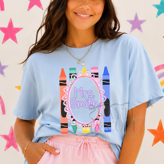 Crayon Name Plate {teacher drop 6/11}