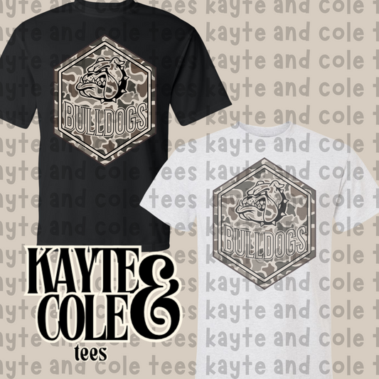 Bulldogs Retro Camo Mascot Tee