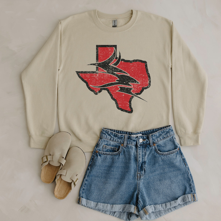 Simple Distressed Mascot Sand Sweatshirt