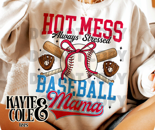 Hot Mess Baseball Mama