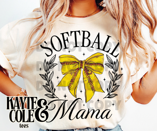 Softball Mama Bow