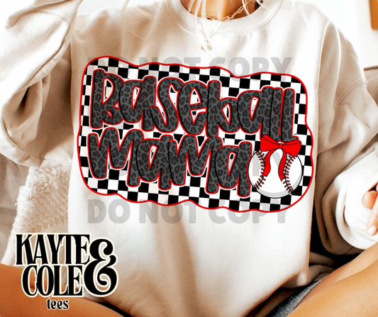 Baseball Mama Checkered