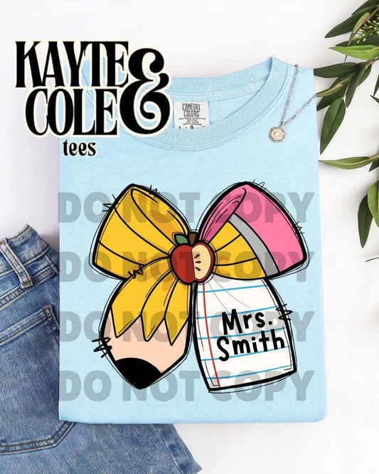 Teacher Coquette Bow Custom