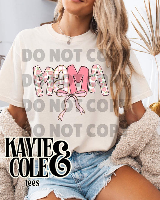 Pink Floral Gingham Custom Name