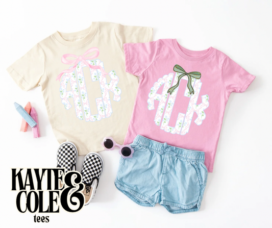 Hydrangea Floral Monogram Tee