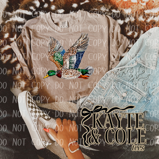 Faux Rhinestone Mallard